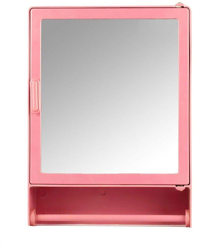 PGen (Small)10x14x4 Inch) Virgin Plastic Bathroom Mirror Storage Wall Shelf With Rod 4 Shelf Bracket  (Plastic)