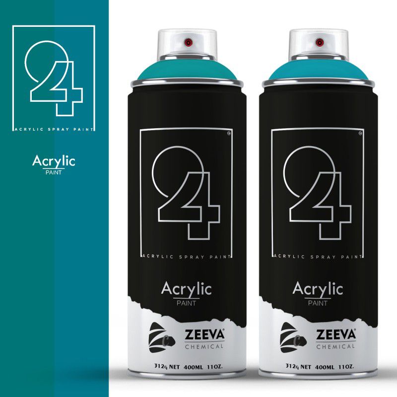 24 Acrylic Water Blue & Smoke Grey Spray Paint 400 ml  (Pack of 2)