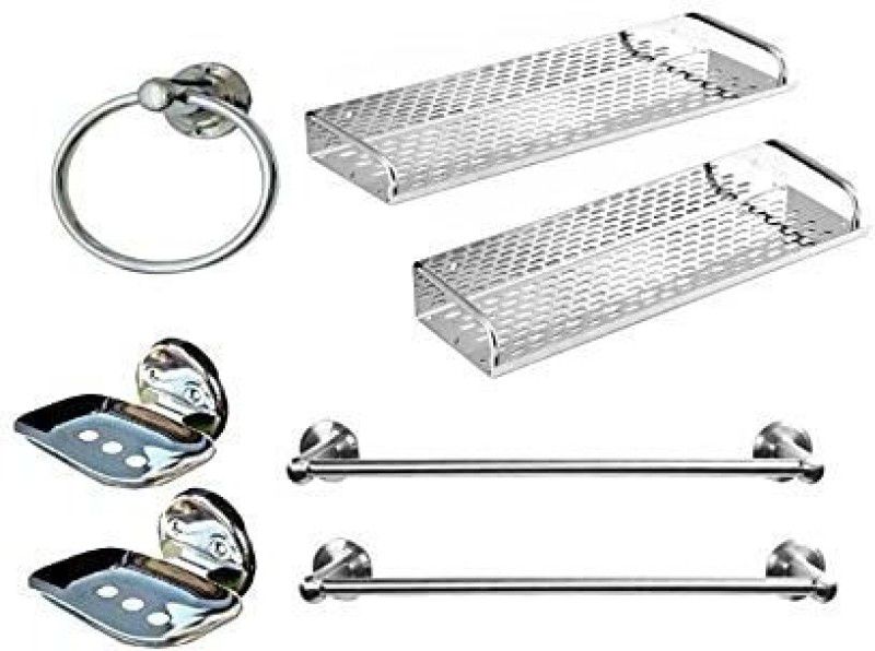 Zomba Stainless Steel Bathroom Accessories - Set of 7 silver Towel Holder  (Stainless Steel)