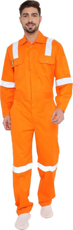 Associated Uniforms ORANGE 100% COTTON FIRE RETARDANT BOILER SUIT XL Paint Coverall  (XL)