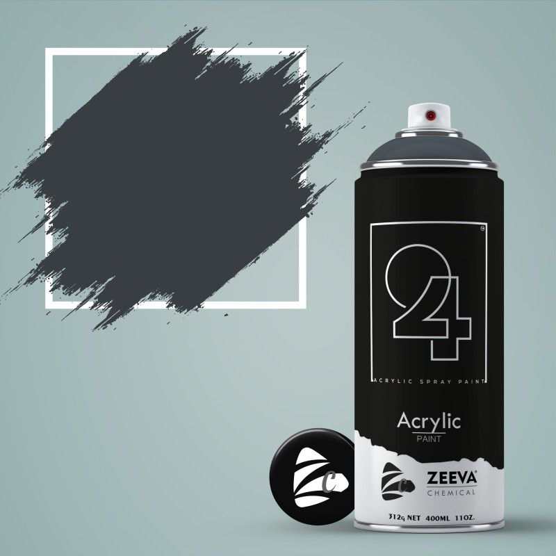 24 Acrylic Dark Grey Spray Paint 400 ml  (Pack of 1)
