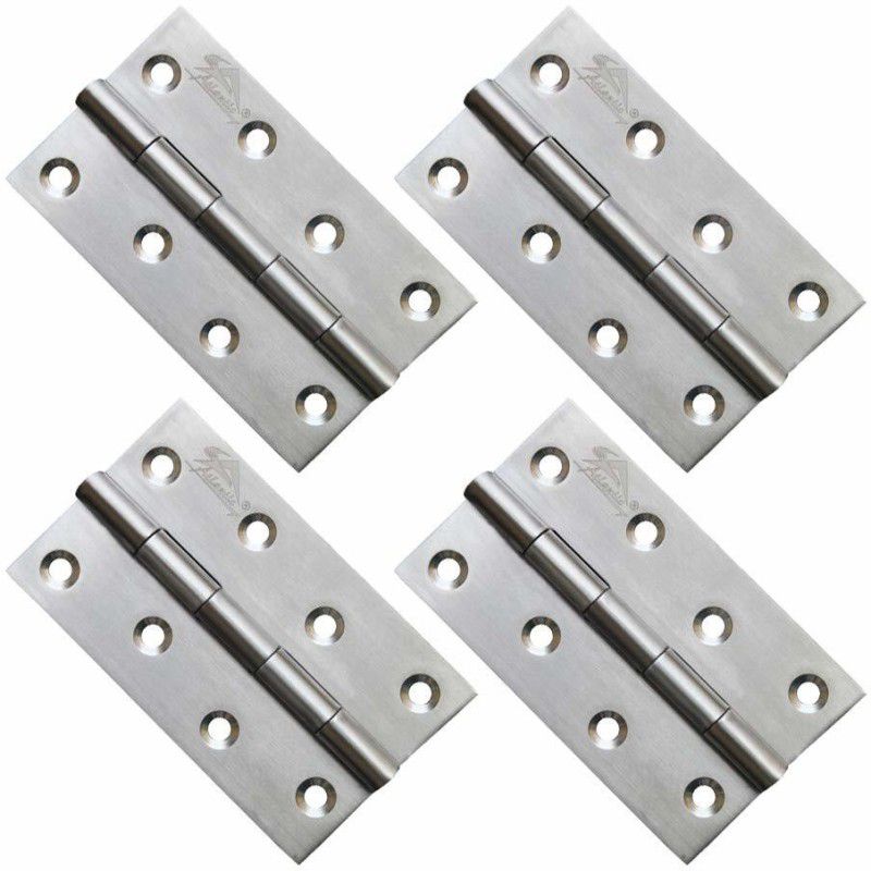 ATLANTIC Door Butt Hinges 5 inch x 1.1/4 x 12 Gauge/2.5 mm Thickness (Stainless Steel, Satin matt Finish, Pack of 4 Piece) Butt/Mortise Hinge  (Silver Pack of 4)