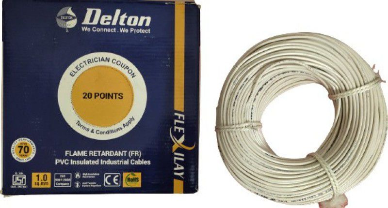 Delton FR PVC 1 sq/mm White 90 m Wire  (White)