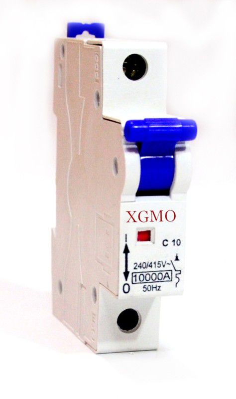 XGMO 10A Single Pole C Curve MCB Power Plug  (White)
