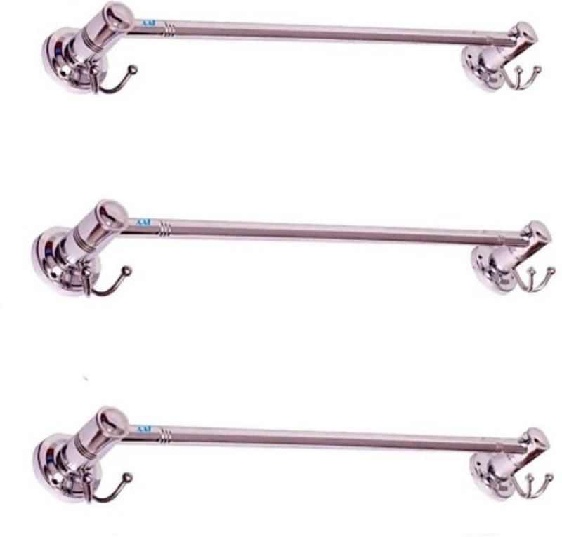 LAKSHAY CROME PLATED HEAVY DUTY HOOK TOWEL ROD - 3 PIC SETS 24 inch 3 Bar Towel Rod  (Stainless Steel Pack of 3)