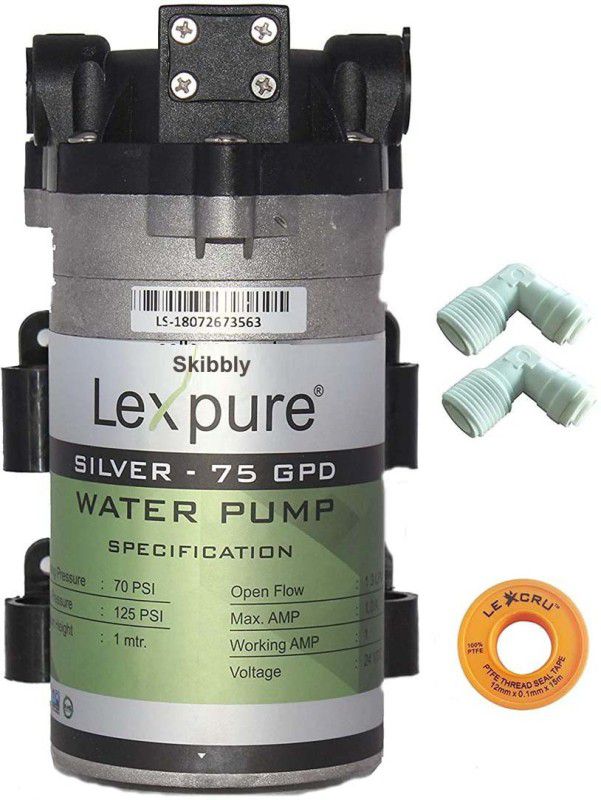 Skibbly Lexpure Silver Booster RO Pump-75 GPD 24v DC, Working in 24v & 36v DC Power Supply Diaphragm Water Pump  (3 hp)