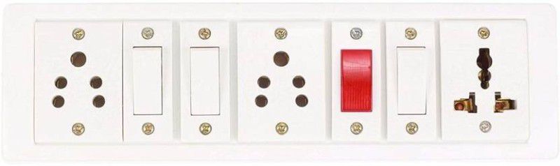 OsmiumPro Heavy Duty PVC Extension Board (3 Switches,3 Sockets[2 Normal,1 International] & 1 Indicator 11 Meter Wire 5 A Three Pin Socket