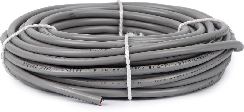 Oxcord PVC 1MM 2 Core Copper 1 sq/mm Black 30 m Wire  (black)
