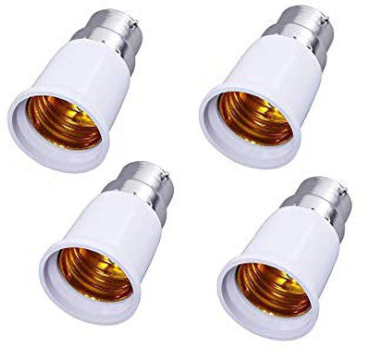 SEASPIRIT B22 to E27 Screw Base Socket Lamp Holder Light Bulb Plastic Light Socket  (Pack of 4)