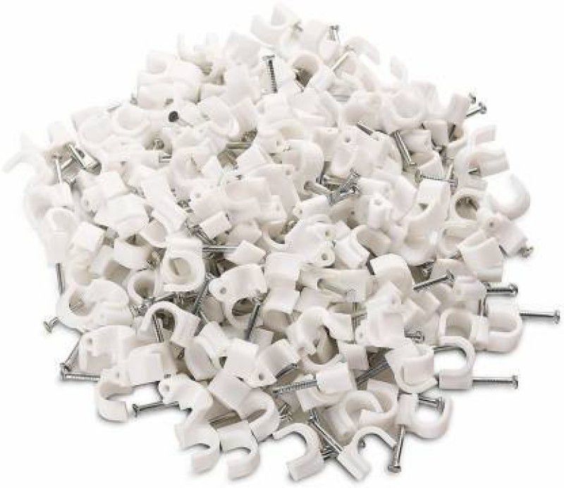 SK TRADERS Sunder Wire clip 5 mm Set of 100 pcs Circle Wire Clip Wire Connector  (White, Pack of 100)