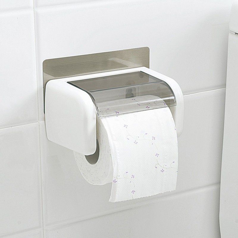 HOKiPO Plastic Toilet Paper Holder  (Lid Included)
