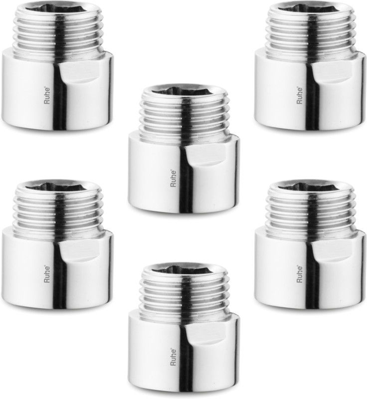 RUHE Full Brass 1 Inch Extension Nipple For Faucet Fittings Set Of 6 (Chrome Finish) Faucet Nozzle  (Screw On)