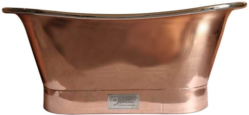 Coppersmith Creations Straight Base Copper Bathtub Nickel Inside Free-standing Bathtub  (100 or Above L)