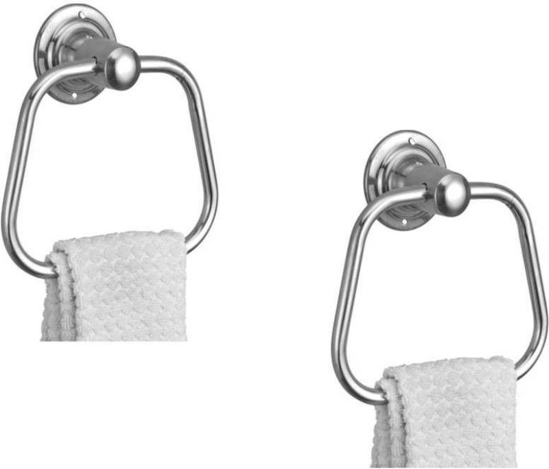 KAMAL Stainless Steel Towel Ring Triangular (Set of 2) 6 inch 1 Bar Towel Rod  (Stainless Steel Pack of 2)