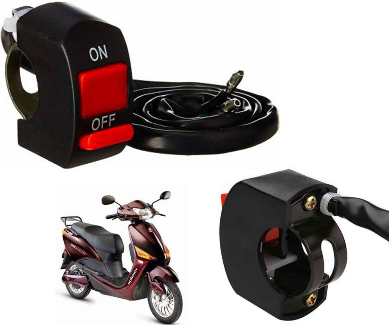 Auto Kite Off On Switch Head Light Fog Light Double Control Bike On/Off Handlebar Switches Hero Electric Cruz Burgundy 15 A Two Way Electrical Switch  (Pack of 1 Number of Switches - 2)