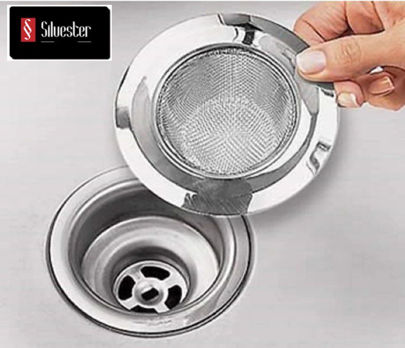 Silvester Kitchen Sink Stainless Steel Push Down Strainer  (11 cm Set of 1)