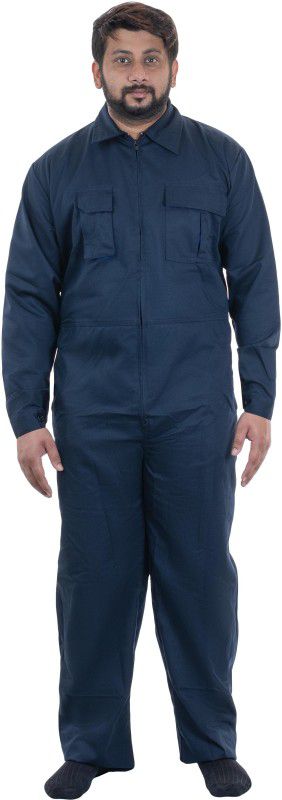 Mallcom Floriad Navy Industrial Overall with Arm Ventilation Eyelets and Zip Closing System with Accessories Holder (Pack of 1) Paint Coverall  (M)