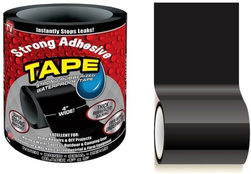 madago Tape PVC Rubberized Waterproof Tape Water Leakage Seal Silicon Sealant Super Strong Adhesive Tape For Water Tank Sink Sealant for Gaps 152 cm Gorilla Tape  (Black Pack of 1)