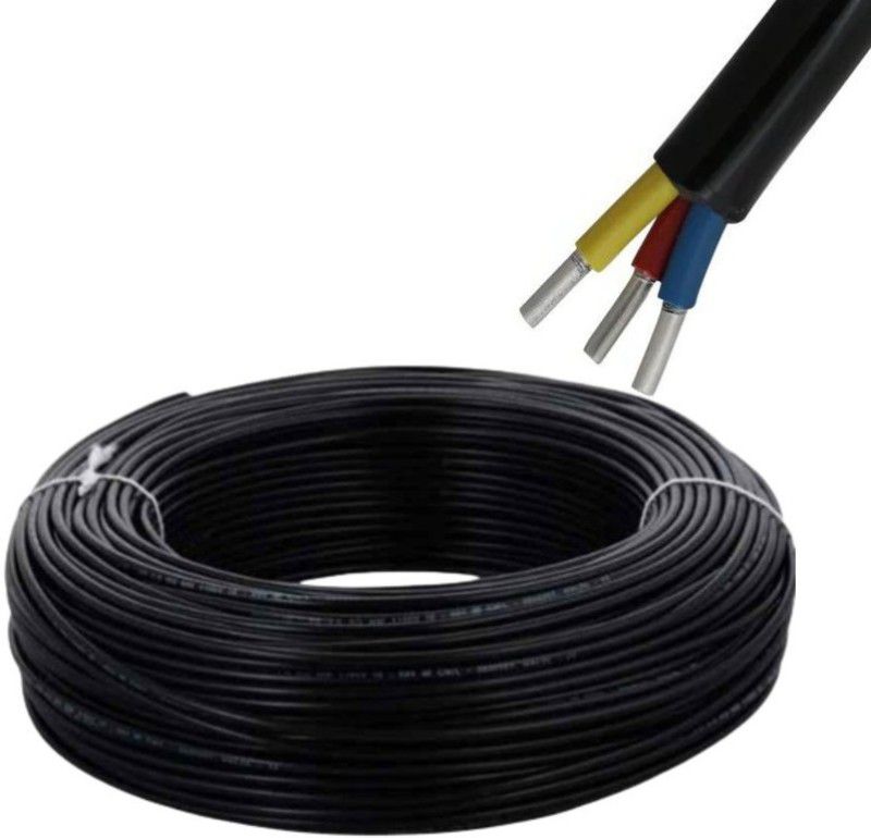Cospex 4MM 3Core 4 sq/mm Black 90 m Wire  (Black)