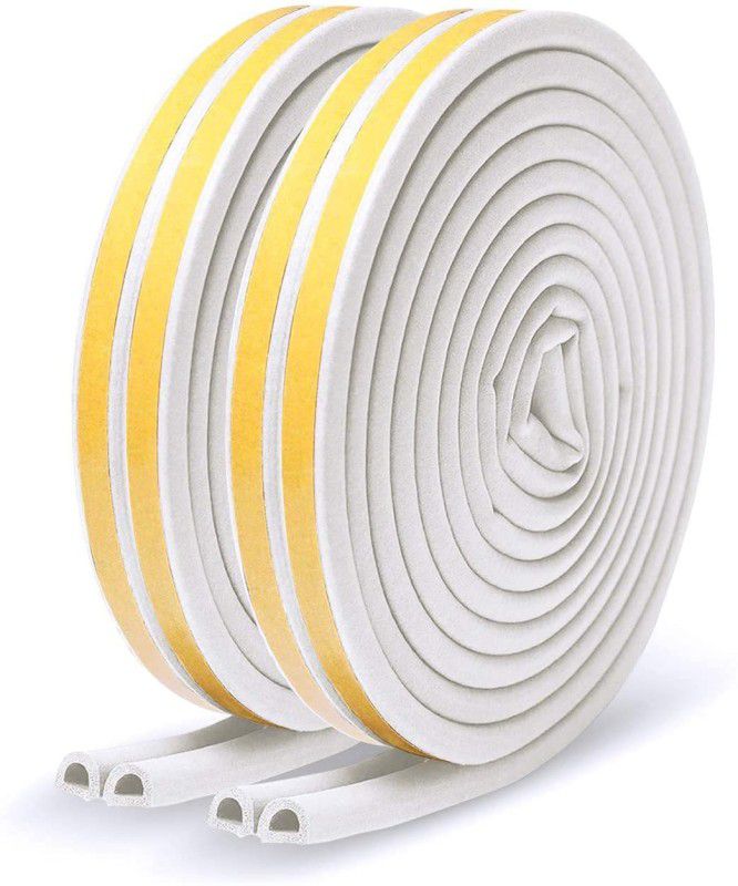 Breewell Self-Adhesive Epdm Doors and Windows Foam Seal Strip Rubber Weatherstrip 6 Meter 10 m Anti Slip Tape  (Yellow, White Pack of 2)