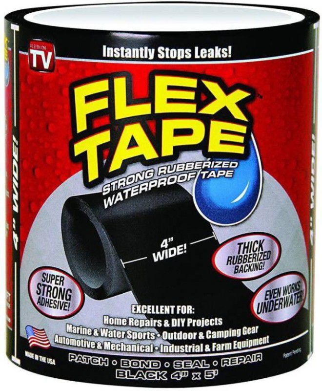 Skywalk Flex Tape Black Color 4inch x 5 feet 152 cm Gorilla Tape  (Black Pack of 1)