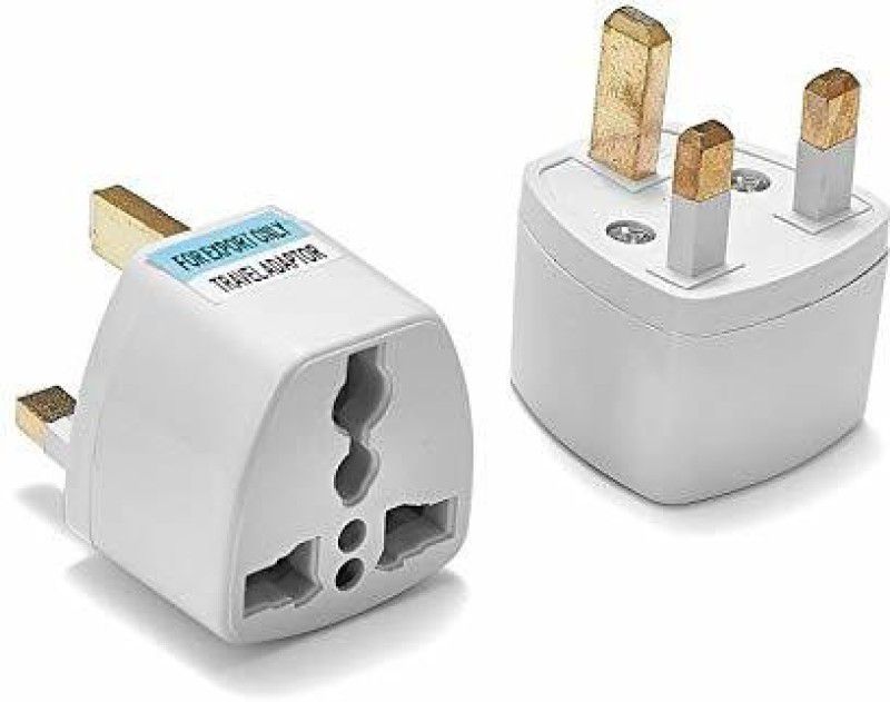 PRV RV Enterprise Type G, Universal Flat Pin 3Pin Travel Average Quality Power Plug Converter Adapter Compatible in UK Countries, England, Scotland, Wales and Ireland - Pack of 2 Plug Pin  (10 cm)