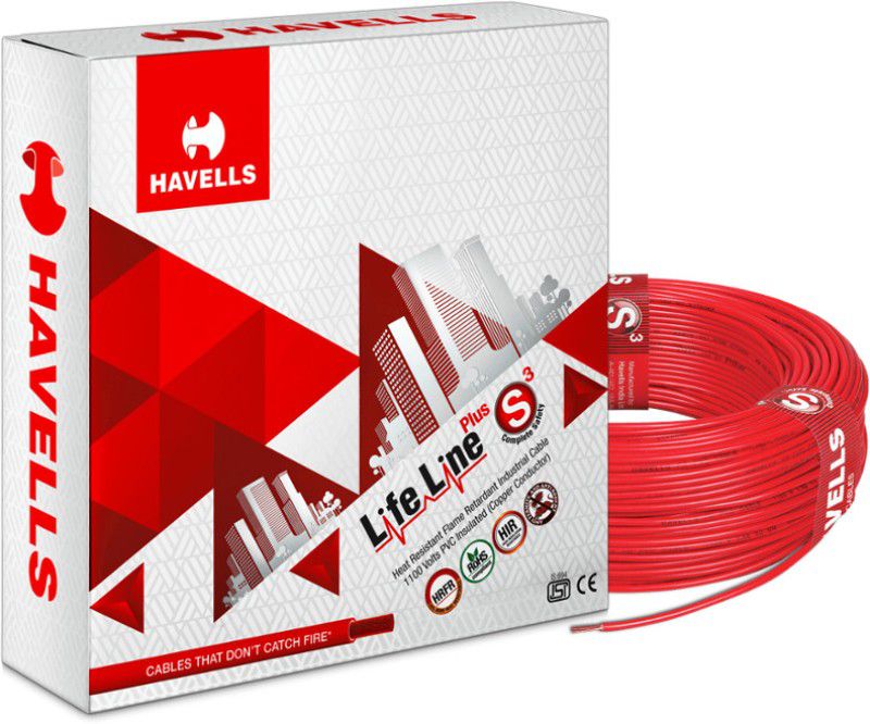 HAVELLS PVC 1.5 sq/mm Red 90 m Wire  (Red)