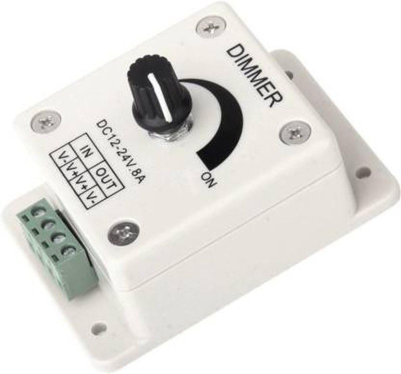 DESIKARTZ 12V-24V 8A LED Light Dimmer Brightness Adjustable Control Controller 0 A Step Dimmer  (White)
