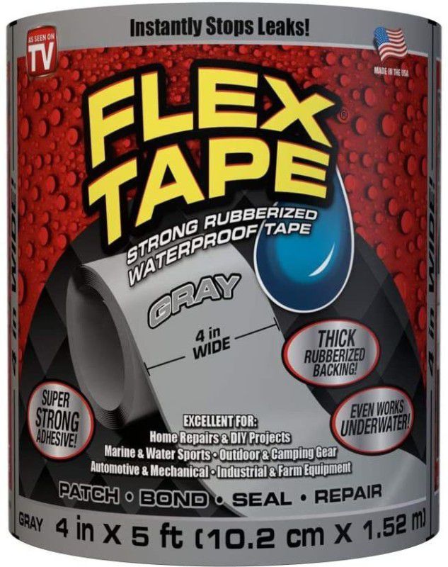 Empir Super Strong Rubberized Backing Waterproof Flex Adhesive Sealant Tape 10 cm Duct Tape  (Black Pack of 1)