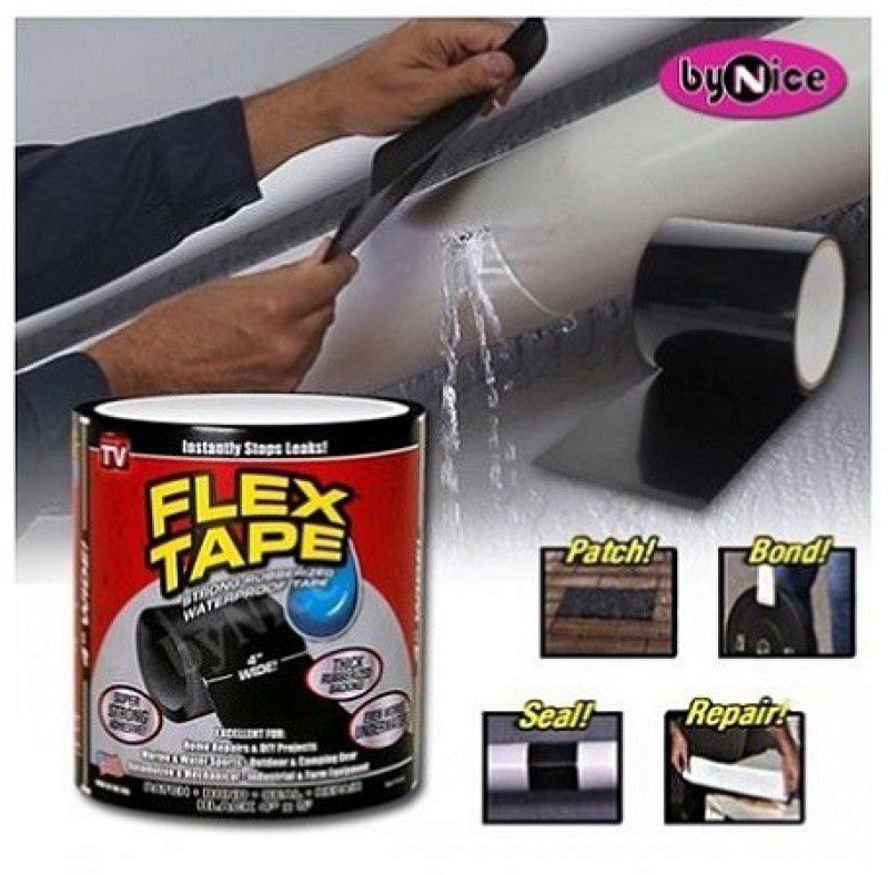 HOIGADGETS Super Strong Flex Tape Super Strong Adhesive Sealant Tape 152 cm Road Marking Tape  (Black Pack of 1)