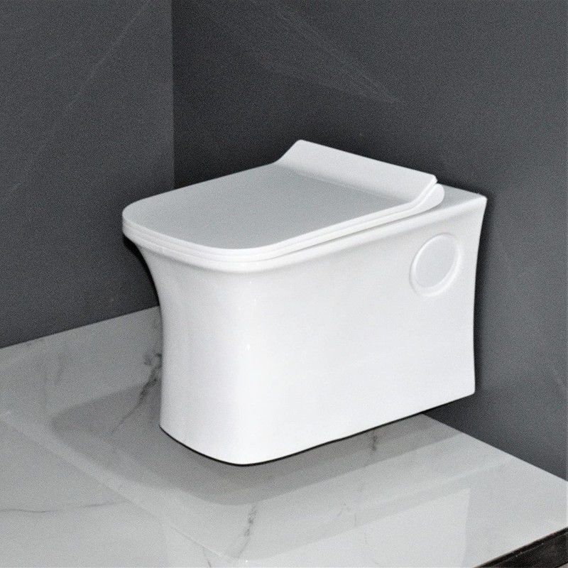InArt Wall Mount Rimless Western Toilet for Bathrooms with Soft Close Seat Cover Western Commode  (White)