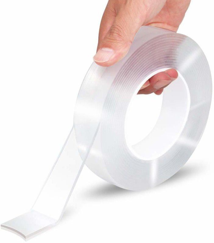 Happysome magic tape 20 cm Double-sided Tape  (White Pack of 1)