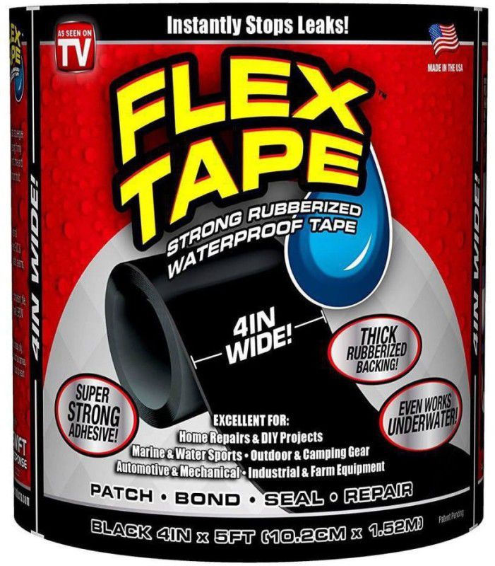 hinglaj Super Strong Waterproof Tape for Seal Repair_12 1.52 m Floor Marking Tape  (Black Pack of 1)