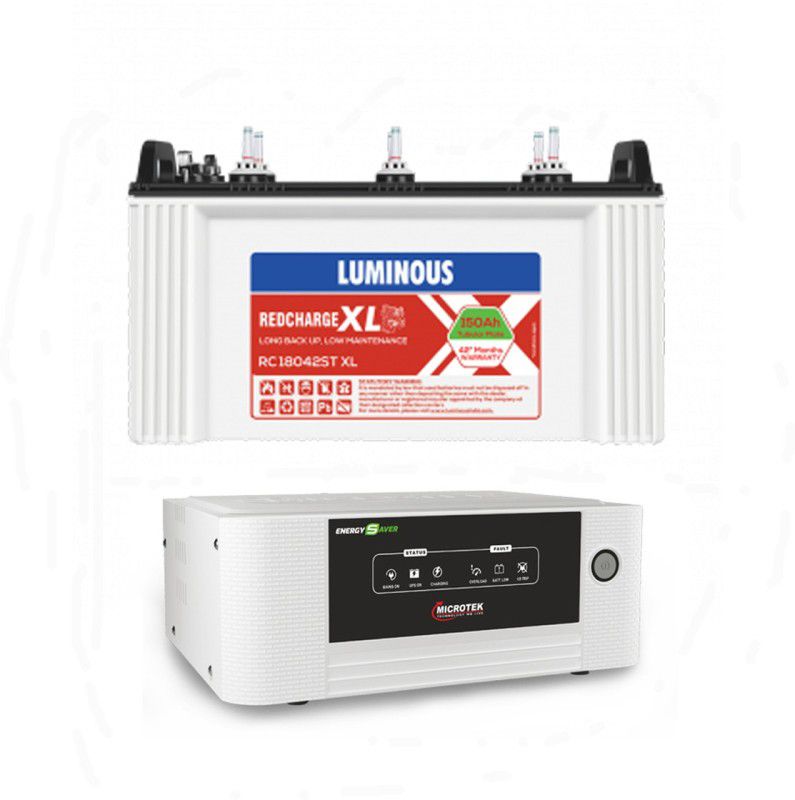 LUMINOUS RC 18042ST XL+Microtek Energy Saver digital 825 Tubular Inverter Battery  (150 AH)