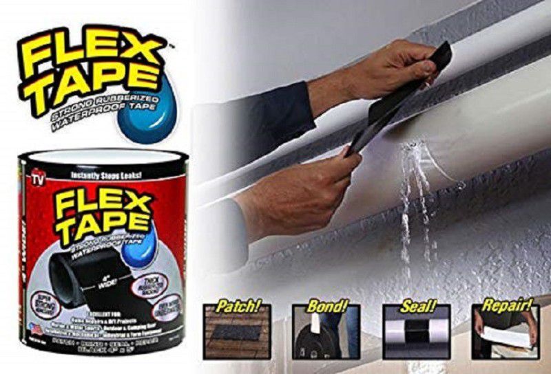 aaryason Super Strong Waterproof Tape for Seal Repair_254 1.52 m Floor Marking Tape  (Black Pack of 1)
