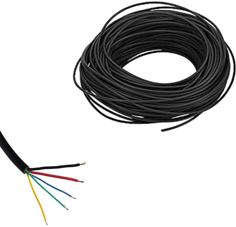 Elevea 0.75MM(24/20) 5CORE 5 sq/mm Black 90 m Wire  (Black)