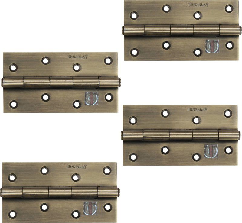 Brassley Door Butt Hinges 5 inch x 12 Guage/ 2.5mm Thickness, Riveted Type (Stainless Steel, Premium Antique Finish) (BL-R-5X12) (4, Antique) Butt/Mortise Hinge  (Antique Pack of 4)