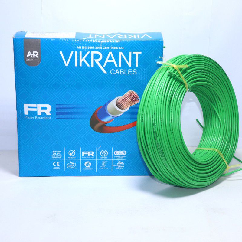 SUPER GEC 0.75 mm/ 64 mtr Vikrant Multi Strand FR PVC (8 Gauge) 0.75 sq/mm Green 64 m Wire  (Green)