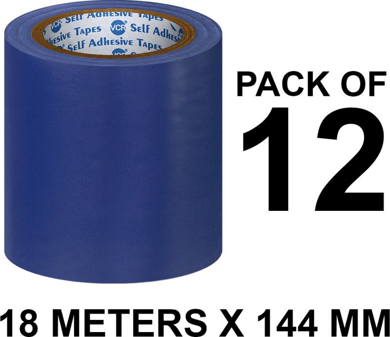 VCR Blue Floor Marking Tape 18 Meters in Length 144mm / 06" Width 12 Rolls 18 m Floor Marking Tape  (Blue Pack of 12)