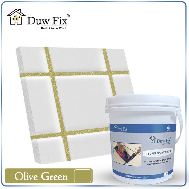 DUW FIX OLIVE GREEN SILVER Sparkle-Glitter Epoxy Tile Grout Crack Filler  (5 kg)