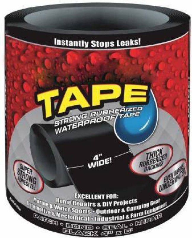 aaryason Super Strong Waterproof Tape for Seal Repair_126 1.52 m Floor Marking Tape  (Black Pack of 1)