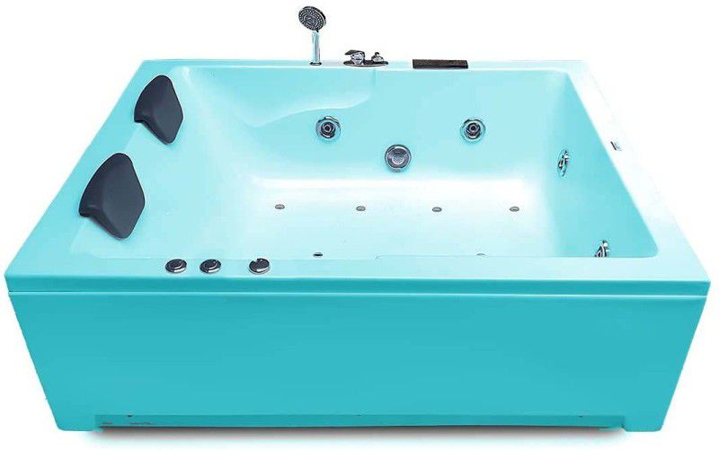 MADONNA Falcon 5 Feet Acrylic Massage with Jacuzzi Massage, Bubble Bath and Filler System - Cyan Blue Free-standing Bathtub  (100 or Above L)