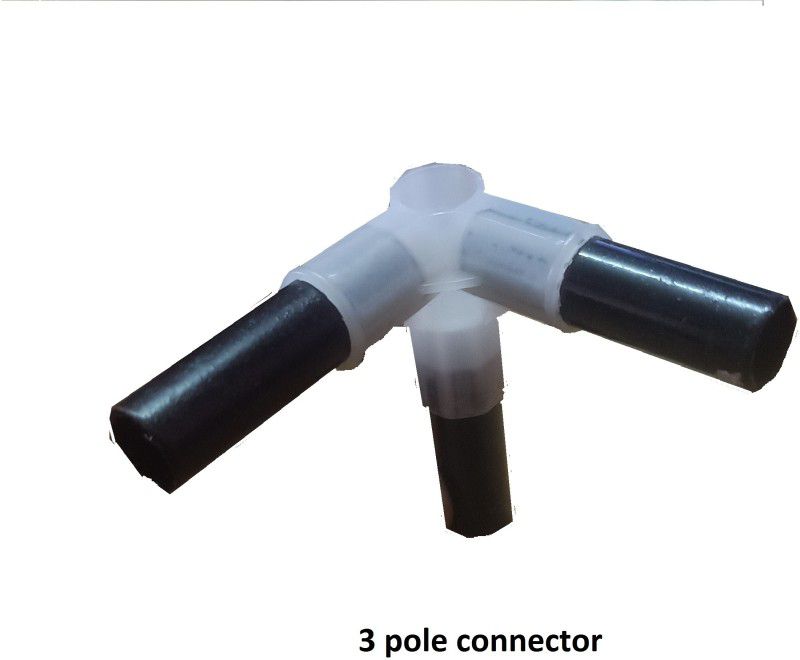 Jangid Enterprises 3 pole plastic connector 3 pole plastic connector for folding cloth rack Wire Connector  (White, Pack of 10)