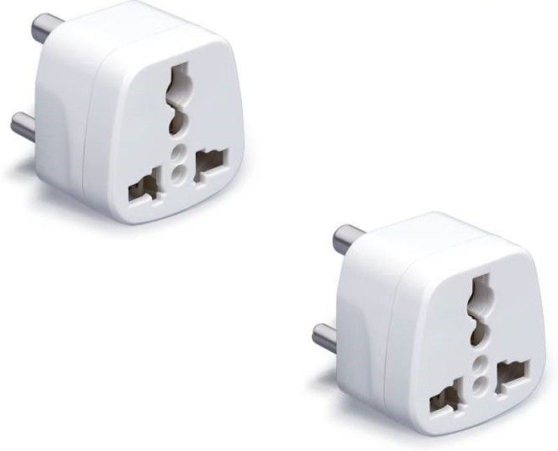 PagKis Set of 2 - UK US EU 3 pin Adapter / Converter 6 amp to 6 amp CONVERSION Three Pin Plug  (White)