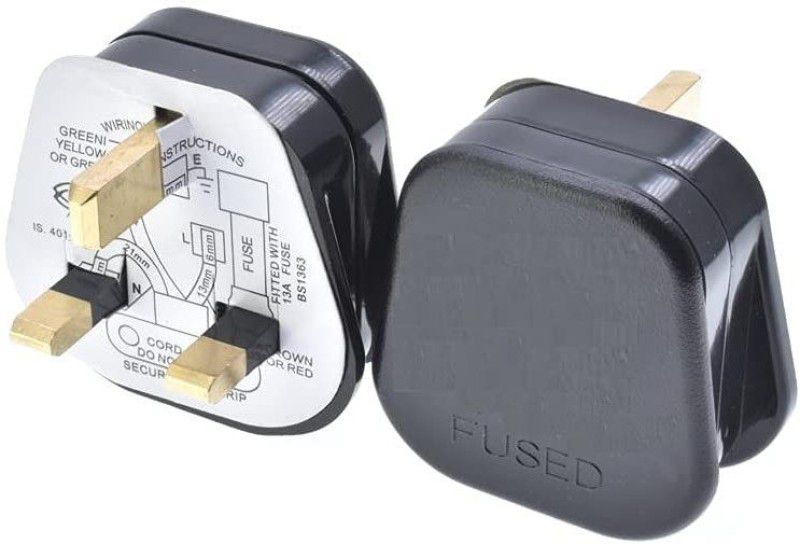 fused 107-GBH Three Pin Plug  (Black)