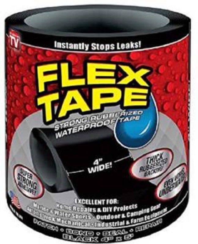 Sheenuu Flex Seal Tape to Stop Leakage of Water Pipe 152 cm (Pack Of 1) 140 cm Masking Tape  (Black Pack of 1)
