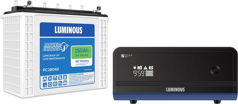 LUMINOUS PC18042 150Ah Battery with Zelio+1100 Pure Sine Wave Inverter Tubular Inverter Battery  (150Ah)