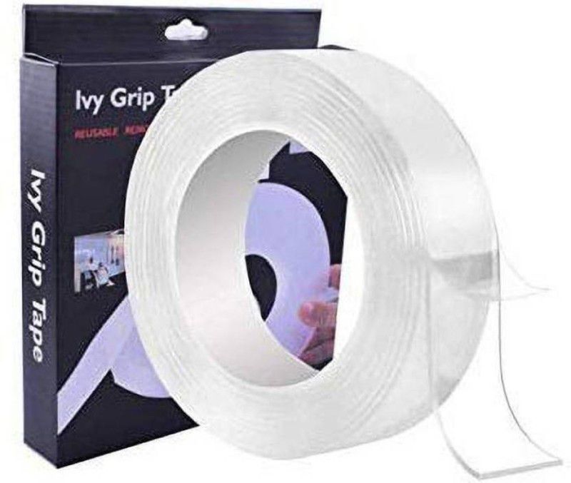 Glocal Web Double Side Tap Heavy Duty, Strong Adhesive Clear Tape Strips for Multi Use 3 m Double-sided Tape  (White Pack of 1)