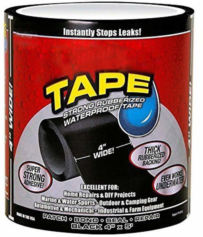 aaryason Super Strong Waterproof Tape for Seal Repair_152 1.52 m Floor Marking Tape  (Black Pack of 1)