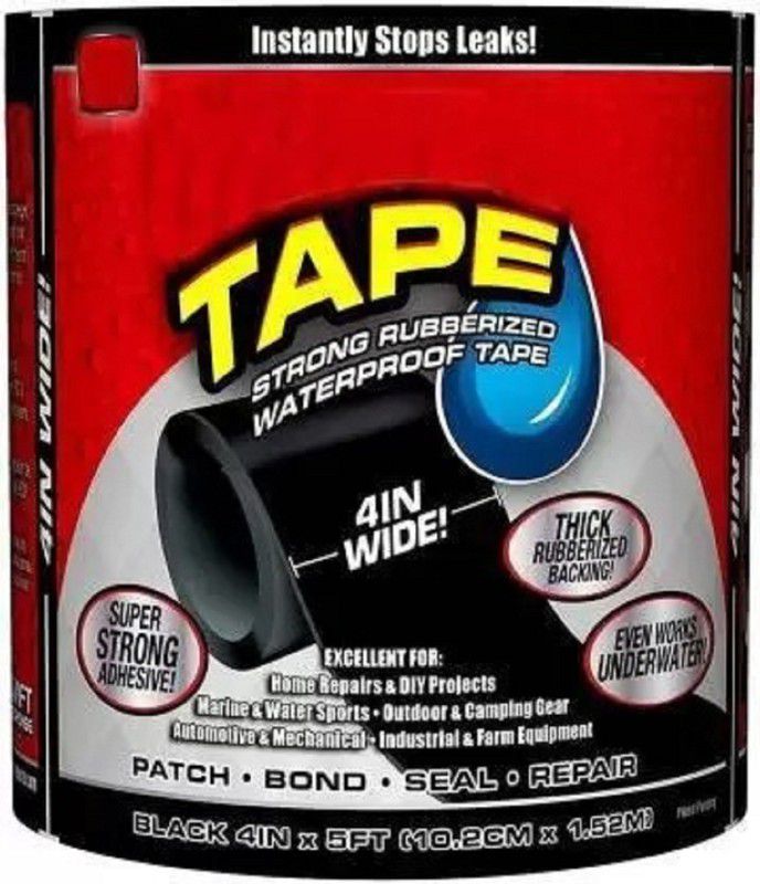 aaryason Super Strong Waterproof Tape for Seal Repair_316 1.52 m Floor Marking Tape  (Black Pack of 1)